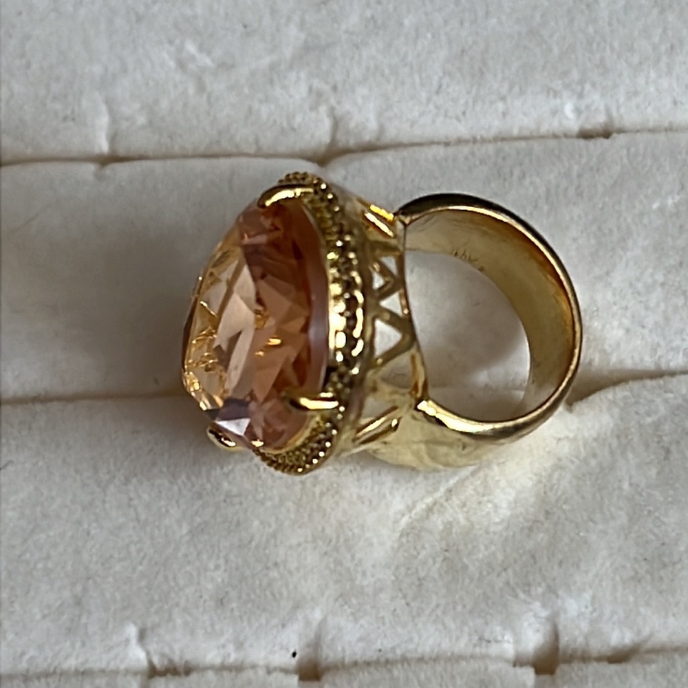 Gold Simulated Topaz Statement Ring - image 3